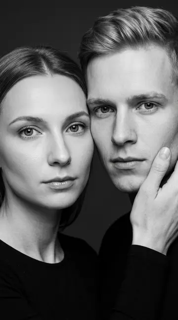 Черно-белый парный портрет — чёрно-белая ИИ-фотосессия